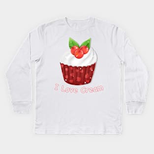 I Love Cream Kids Long Sleeve T-Shirt